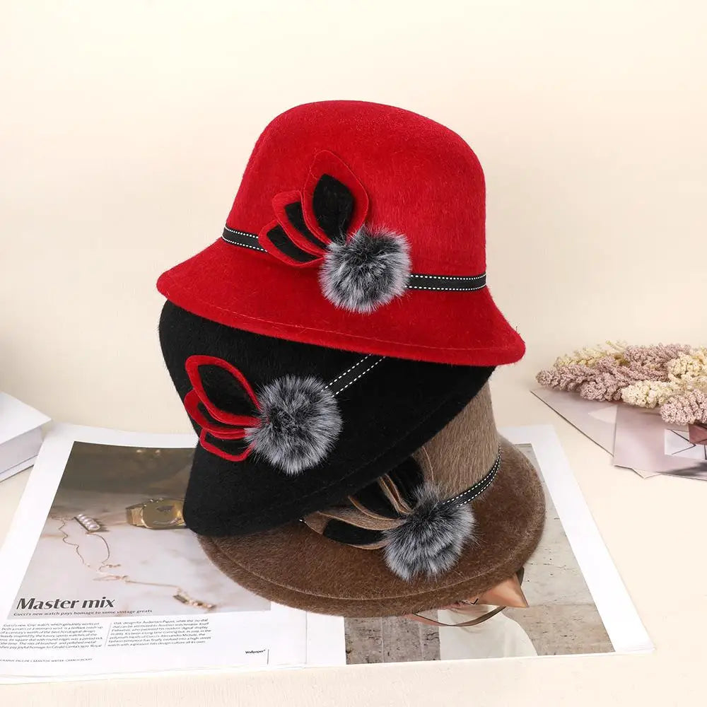 New Russian Fashion Fedoras Women Fashion Vintage Elegant Jazz Dome Hat Winter Autumn Black Woolen Blend Cap Outdoor Casual Hat